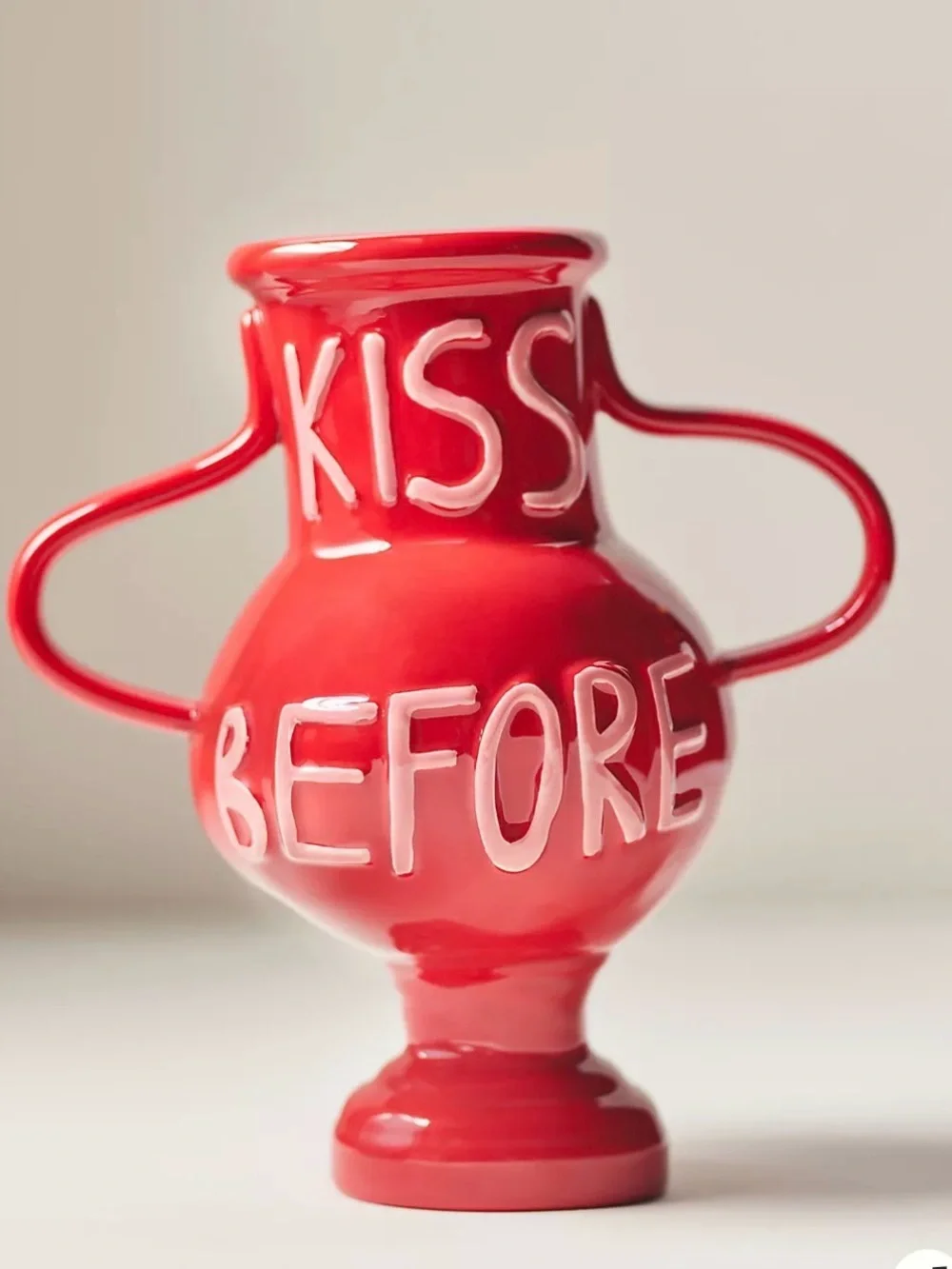 NIB Anthropologie L&Clay L and Clay Ceramic vase kiss before you go